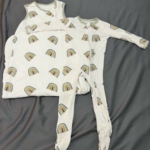 Kyte Baby, Sleep Bag and Zippered Footie, Aloe Rainbow